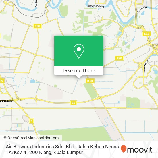 Peta Air-Blowers Industries Sdn. Bhd., Jalan Kebun Nenas 1A / Ks7 41200 Klang