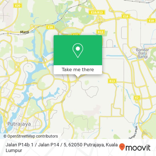 Peta Jalan P14b 1 / Jalan P14 / 5, 62050 Putrajaya
