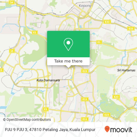Peta PJU 9 PJU 3, 47810 Petaling Jaya