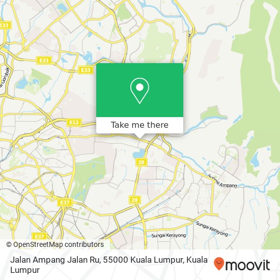 Peta Jalan Ampang Jalan Ru, 55000 Kuala Lumpur