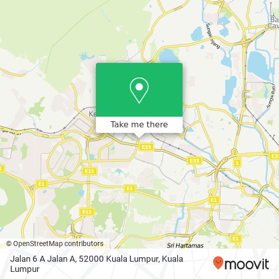 Peta Jalan 6 A Jalan A, 52000 Kuala Lumpur