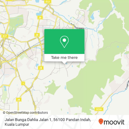Peta Jalan Bunga Dahlia Jalan 1, 56100 Pandan Indah