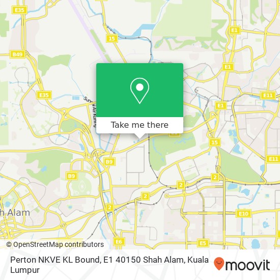 Perton NKVE KL Bound, E1 40150 Shah Alam map