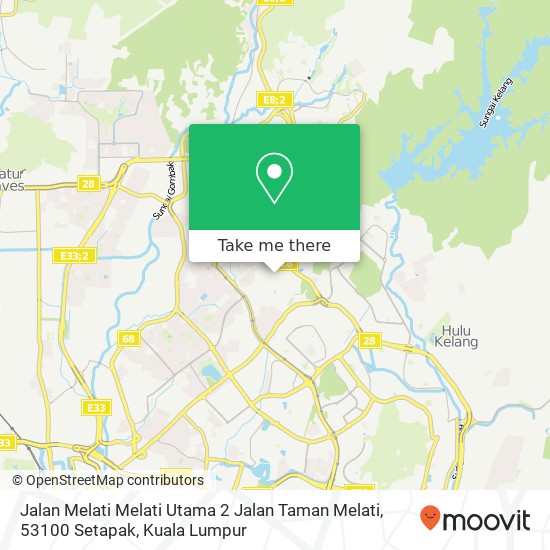 Peta Jalan Melati Melati Utama 2 Jalan Taman Melati, 53100 Setapak