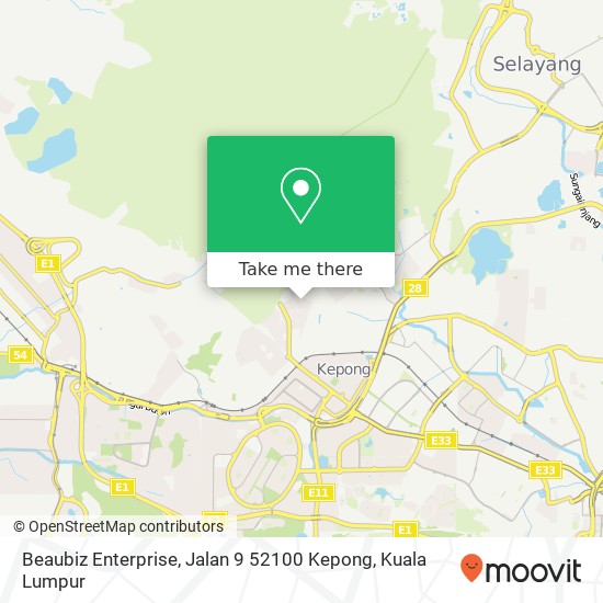 Peta Beaubiz Enterprise, Jalan 9 52100 Kepong