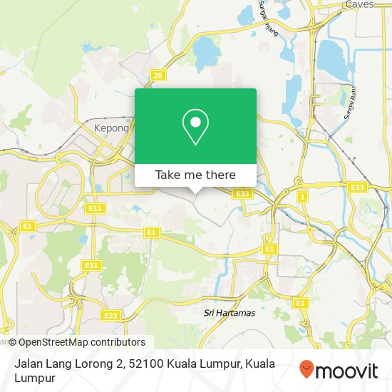 Peta Jalan Lang Lorong 2, 52100 Kuala Lumpur