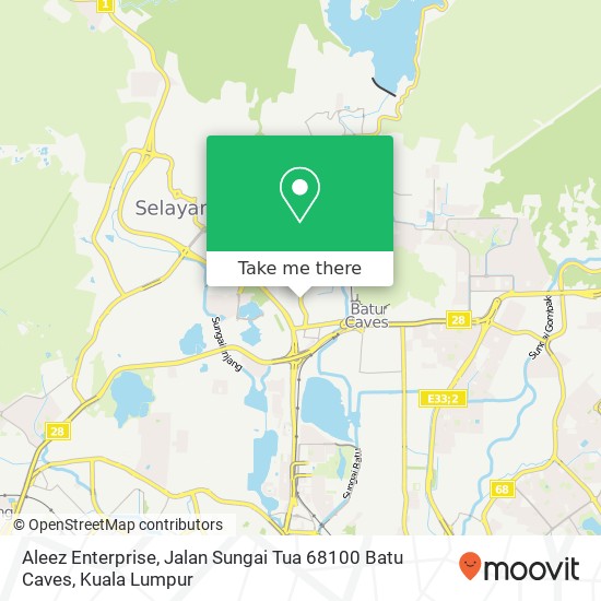 Peta Aleez Enterprise, Jalan Sungai Tua 68100 Batu Caves