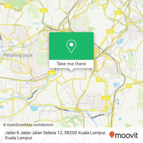Peta Jalan 6 Jalan Jalan Selesa 12, 58200 Kuala Lumpur