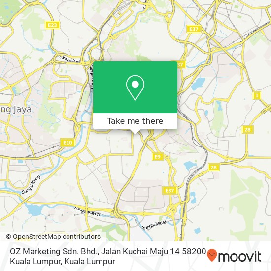 OZ Marketing Sdn. Bhd., Jalan Kuchai Maju 14 58200 Kuala Lumpur map