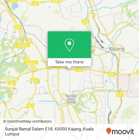 Sungai Ramal Dalam E18, 43000 Kajang map