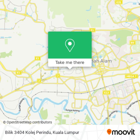 Bilik 3404 Kolej Perindu map