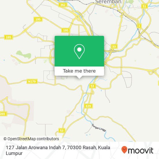 Peta 127 Jalan Arowana Indah 7, 70300 Rasah