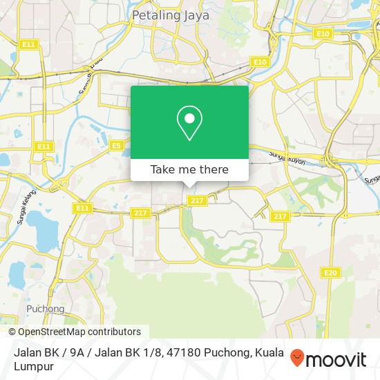 Peta Jalan BK / 9A / Jalan BK 1 / 8, 47180 Puchong
