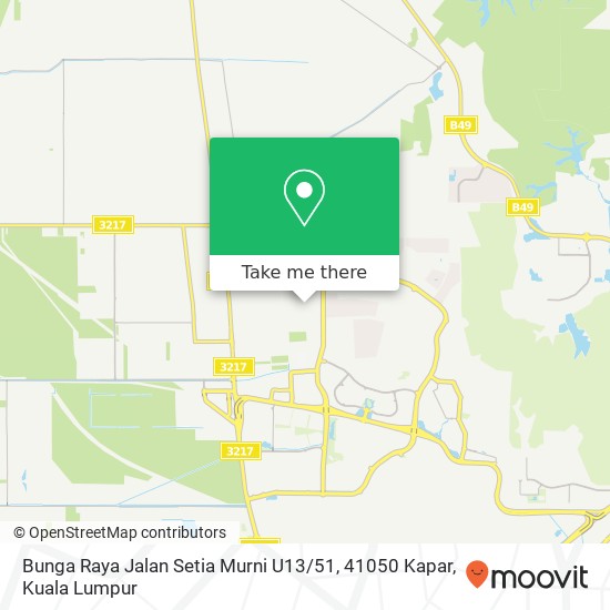 Peta Bunga Raya Jalan Setia Murni U13 / 51, 41050 Kapar