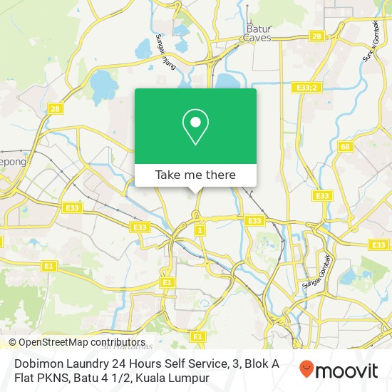 Peta Dobimon Laundry 24 Hours Self Service, 3, Blok A Flat PKNS, Batu 4 1 / 2