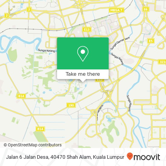 Peta Jalan 6 Jalan Desa, 40470 Shah Alam