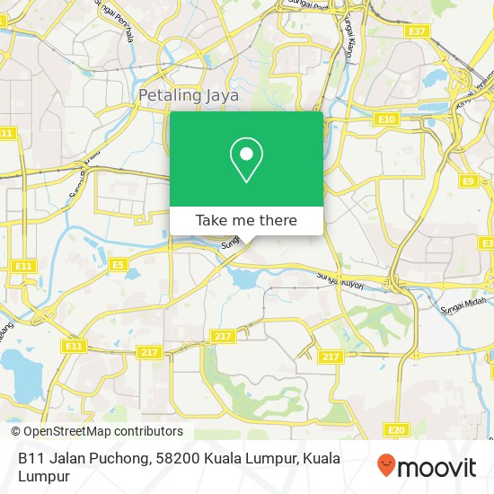 Peta B11 Jalan Puchong, 58200 Kuala Lumpur