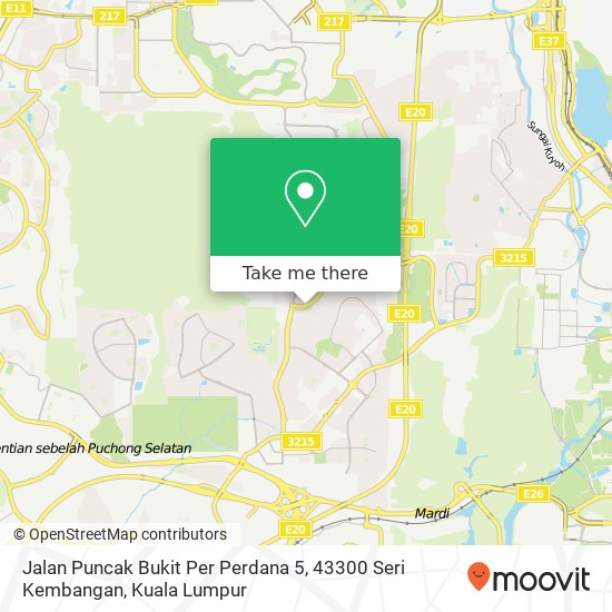 Jalan Puncak Bukit Per Perdana 5, 43300 Seri Kembangan map