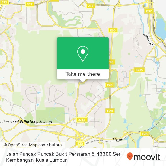 Peta Jalan Puncak Puncak Bukit Persiaran 5, 43300 Seri Kembangan