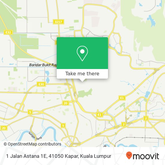 Peta 1 Jalan Astana 1E, 41050 Kapar