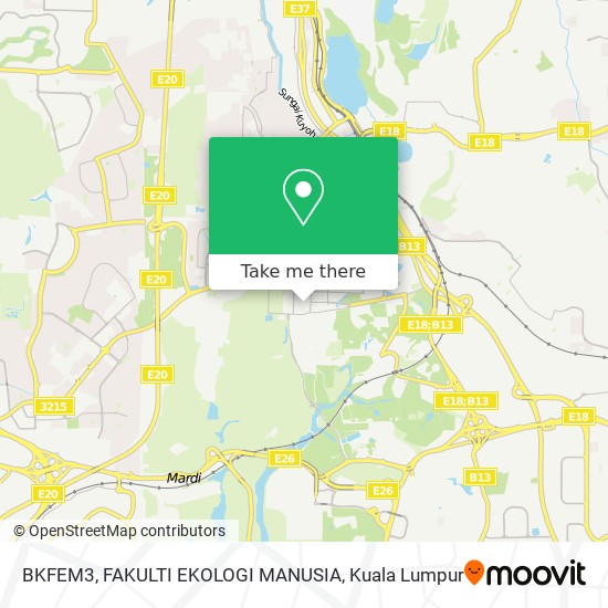 BKFEM3, FAKULTI EKOLOGI MANUSIA map