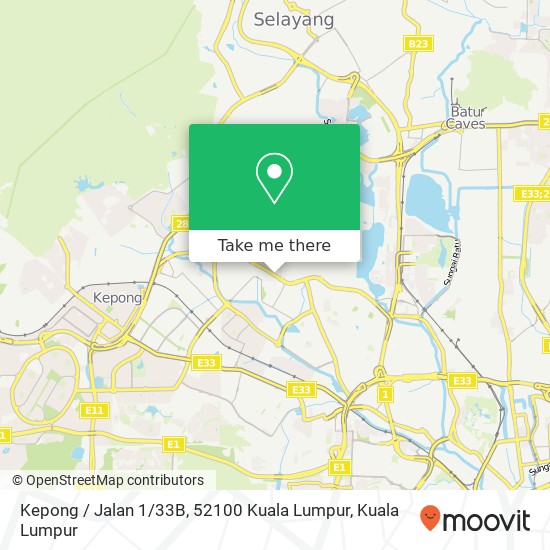 Peta Kepong / Jalan 1 / 33B, 52100 Kuala Lumpur