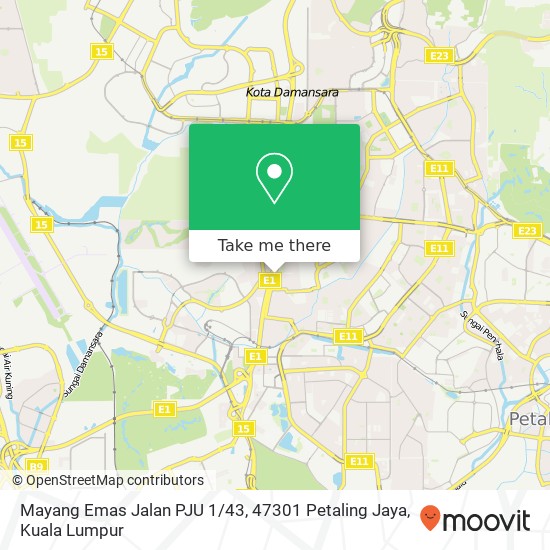 Mayang Emas Jalan PJU 1 / 43, 47301 Petaling Jaya map