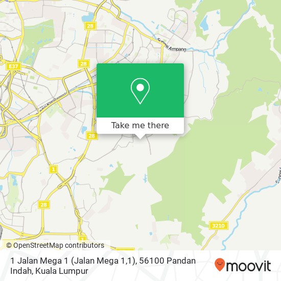 1 Jalan Mega 1 (Jalan Mega 1,1), 56100 Pandan Indah map