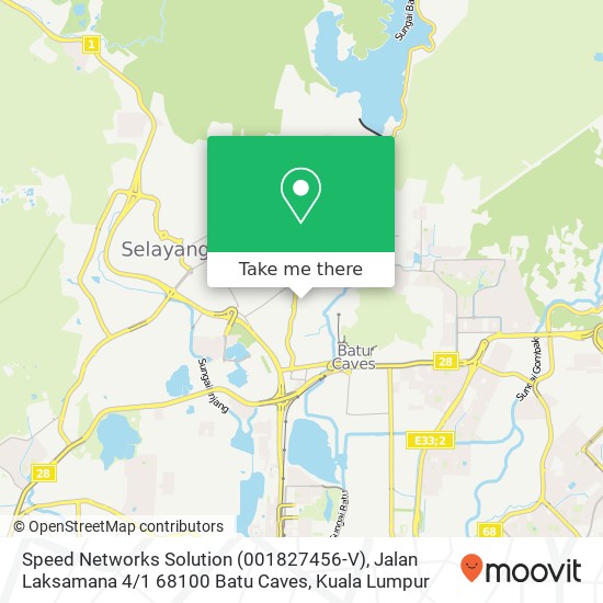 Speed Networks Solution (001827456-V), Jalan Laksamana 4 / 1 68100 Batu Caves map