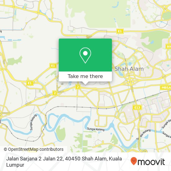 Peta Jalan Sarjana 2 Jalan 22, 40450 Shah Alam