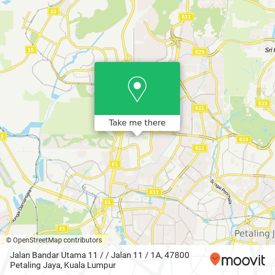 Jalan Bandar Utama 11 / / Jalan 11 / 1A, 47800 Petaling Jaya map
