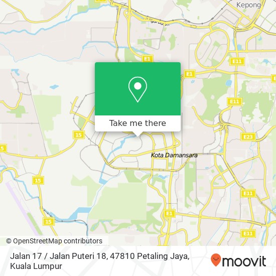 Jalan 17 / Jalan Puteri 18, 47810 Petaling Jaya map