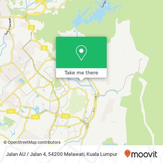 Peta Jalan AU / Jalan 4, 54200 Melawati