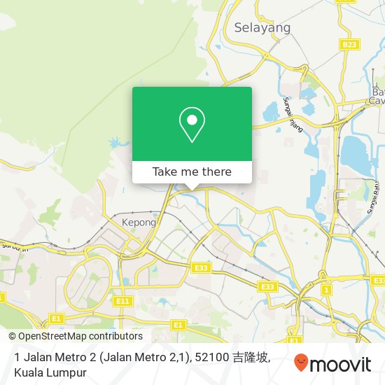 Peta 1 Jalan Metro 2 (Jalan Metro 2,1), 52100 吉隆坡