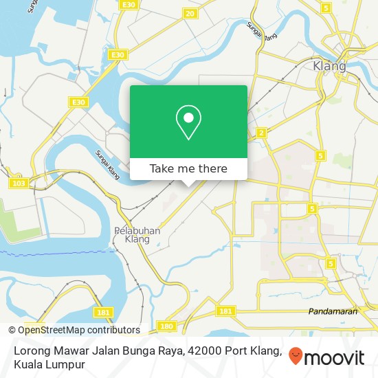 Peta Lorong Mawar Jalan Bunga Raya, 42000 Port Klang