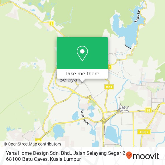 Peta Yana Home Design Sdn. Bhd., Jalan Selayang Segar 2 68100 Batu Caves