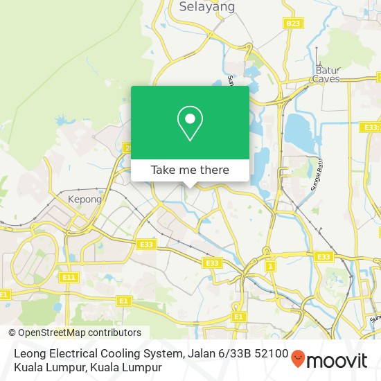 Leong Electrical Cooling System, Jalan 6 / 33B 52100 Kuala Lumpur map