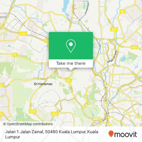 Peta Jalan 1 Jalan Zainal, 50480 Kuala Lumpur