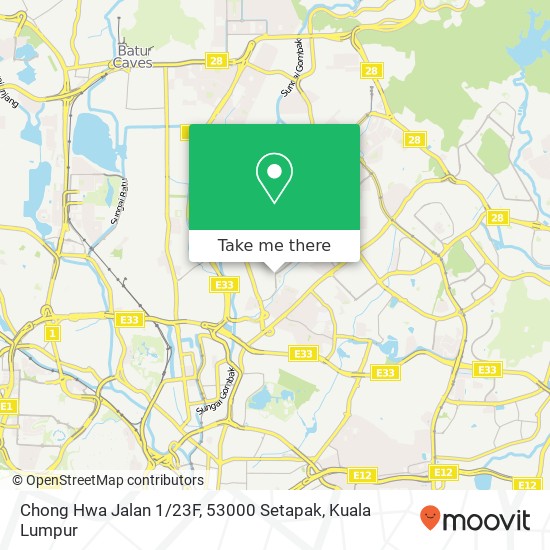 Peta Chong Hwa Jalan 1 / 23F, 53000 Setapak