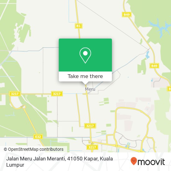 Peta Jalan Meru Jalan Meranti, 41050 Kapar