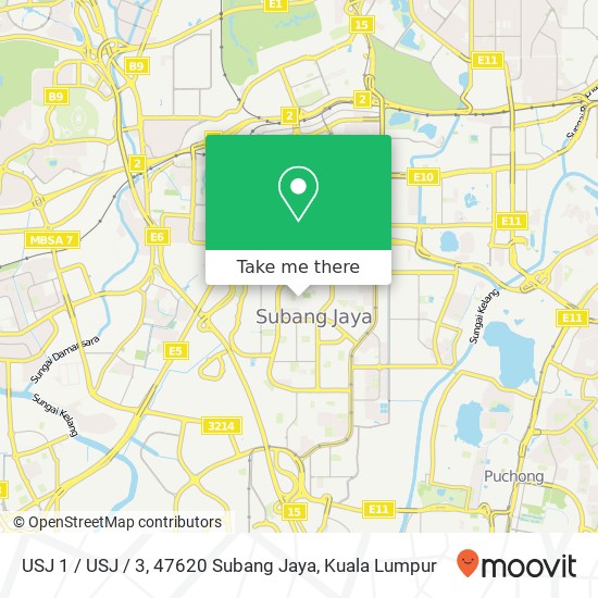 Peta USJ 1 / USJ / 3, 47620 Subang Jaya