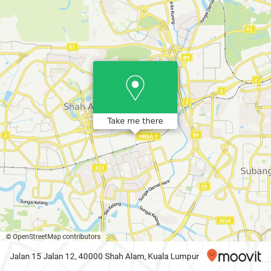 Peta Jalan 15 Jalan 12, 40000 Shah Alam