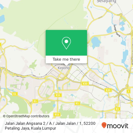 Jalan Jalan Angsana 2 / A / Jalan Jalan / 1, 52200 Petaling Jaya map