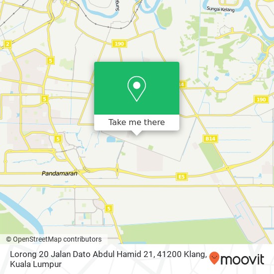 Peta Lorong 20 Jalan Dato Abdul Hamid 21, 41200 Klang