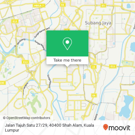 Peta Jalan Tajuh Satu 27 / 29, 40400 Shah Alam