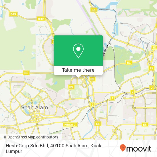Peta Hesb-Corp Sdn Bhd, 40100 Shah Alam
