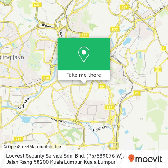 Peta Locvest Security Service Sdn. Bhd. (Ps / 539076-W), Jalan Riang 58200 Kuala Lumpur