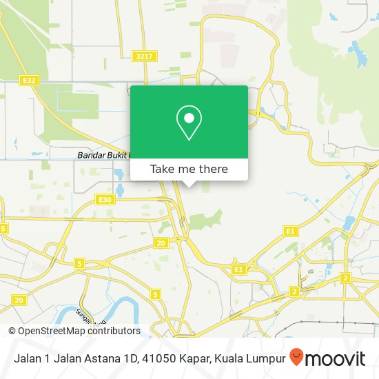 Peta Jalan 1 Jalan Astana 1D, 41050 Kapar