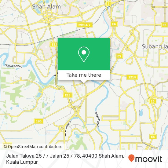 Jalan Takwa 25 / / Jalan 25 / 78, 40400 Shah Alam map
