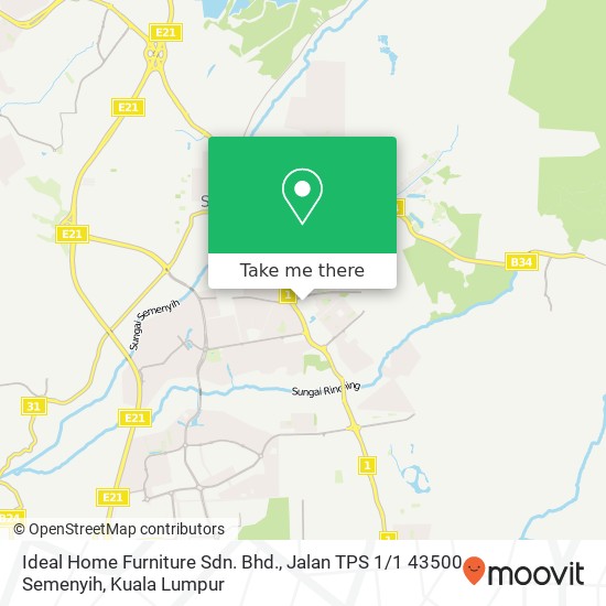 Ideal Home Furniture Sdn. Bhd., Jalan TPS 1 / 1 43500 Semenyih map
